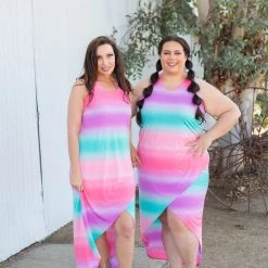 Boutique Simplified Summer Sunset Tulip Maxi Dress Dresses