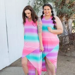 Boutique Simplified Summer Sunset Tulip Maxi Dress Dresses