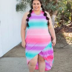 Boutique Simplified Summer Sunset Tulip Maxi Dress Dresses