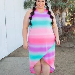 Boutique Simplified Summer Sunset Tulip Maxi Dress Dresses