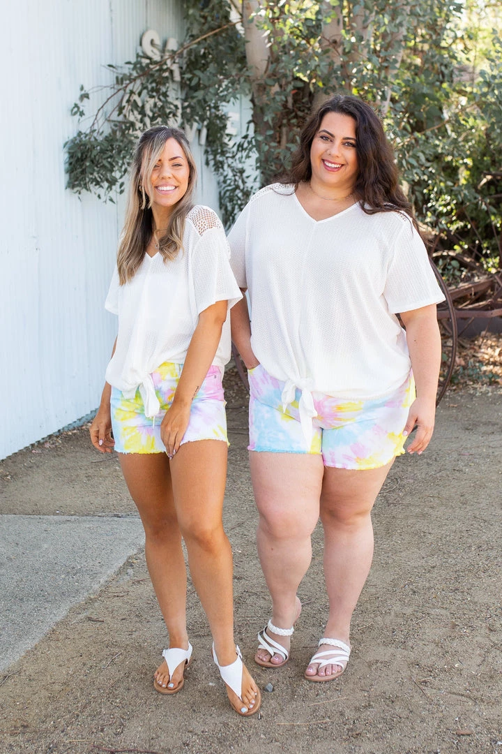 Boutique Simplified Spirited Front Tie Top In White Tops 3 Boutique Simplified Spirited Front Tie Top In White Tops