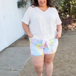 Boutique Simplified Spirited Front Tie Top In White Tops 25 Boutique Simplified Spirited Front Tie Top In White Tops