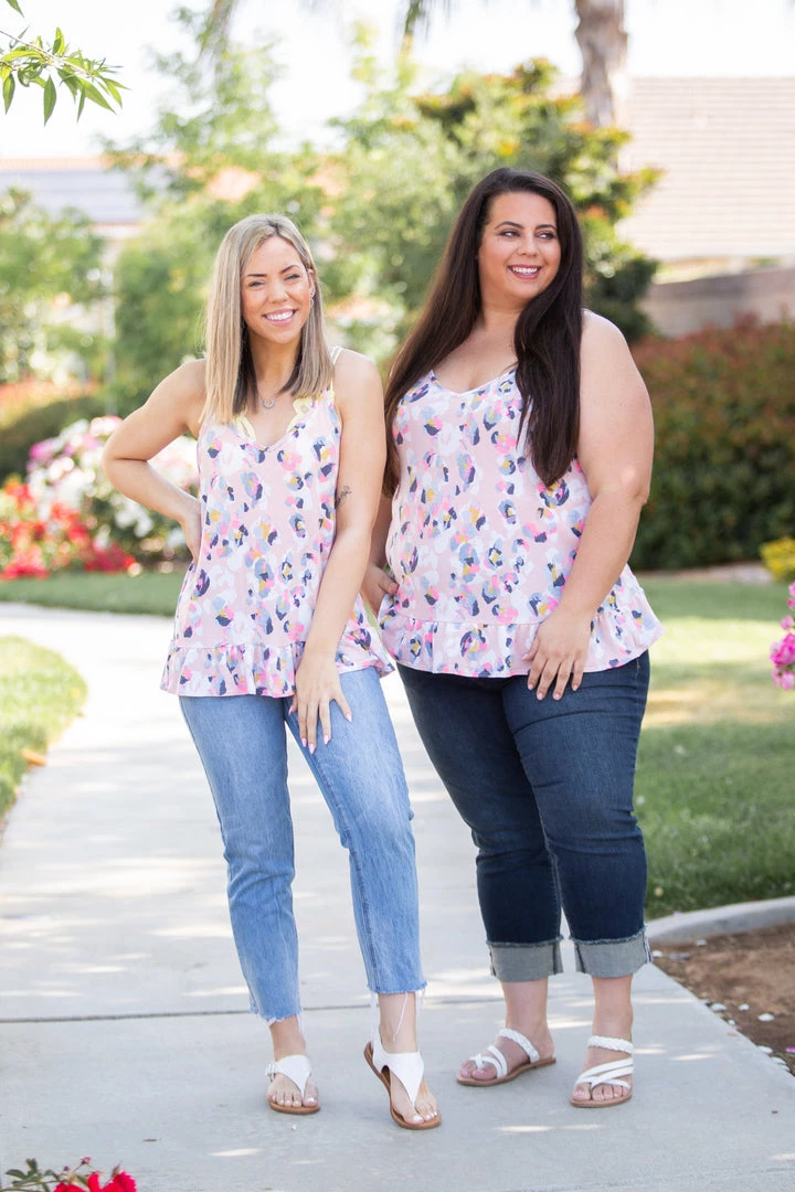 Boutique Simplified Spots Of Neon Ruffled Tank Tops 3 Boutique Simplified Spots Of Neon Ruffled Tank Tops