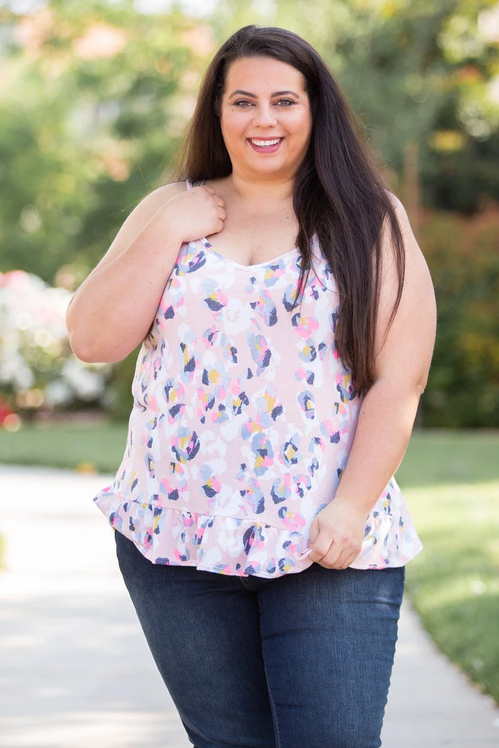 Boutique Simplified Spots Of Neon Ruffled Tank Tops 2 Boutique Simplified Spots Of Neon Ruffled Tank Tops