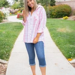 Boutique Simplified Country Fair Plaid Button Down Tops