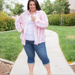 Boutique Simplified Country Fair Plaid Button Down Tops