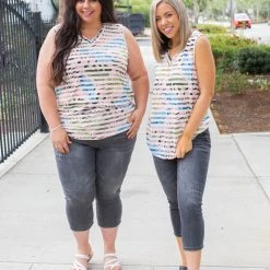 Boutique Simplified Subliminal Messages Sleeveless Top