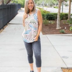 Boutique Simplified Subliminal Messages Sleeveless Top