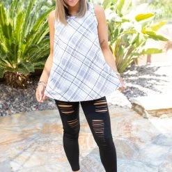 Boutique Simplified Plaid To Meet You Tank 16 Boutique Simplified Plaid To Meet You Tank