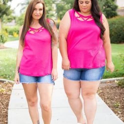 Boutique Simplified Criss Cross You Don't Stop - Fuchsia