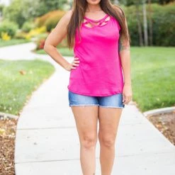 Boutique Simplified Criss Cross You Don't Stop - Fuchsia