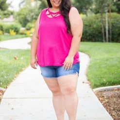 Boutique Simplified Criss Cross You Don't Stop - Fuchsia