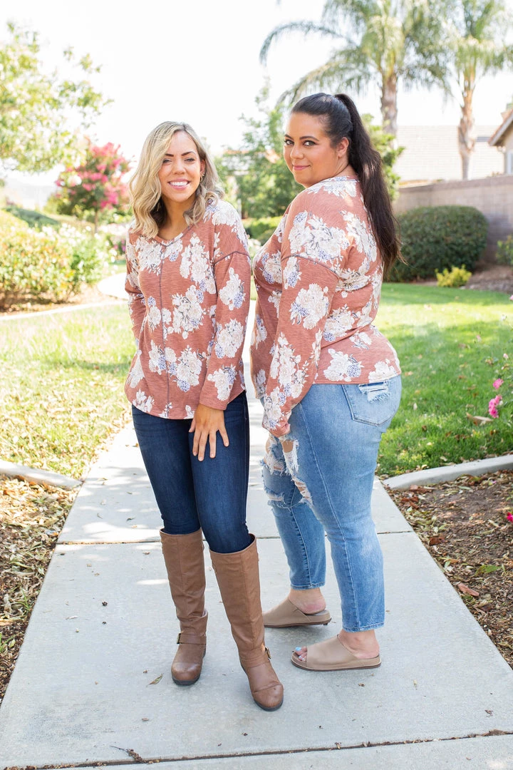 Boutique Simplified Tops Rustic Floral Long Sleeve Top 3 Boutique Simplified Tops Rustic Floral Long Sleeve Top