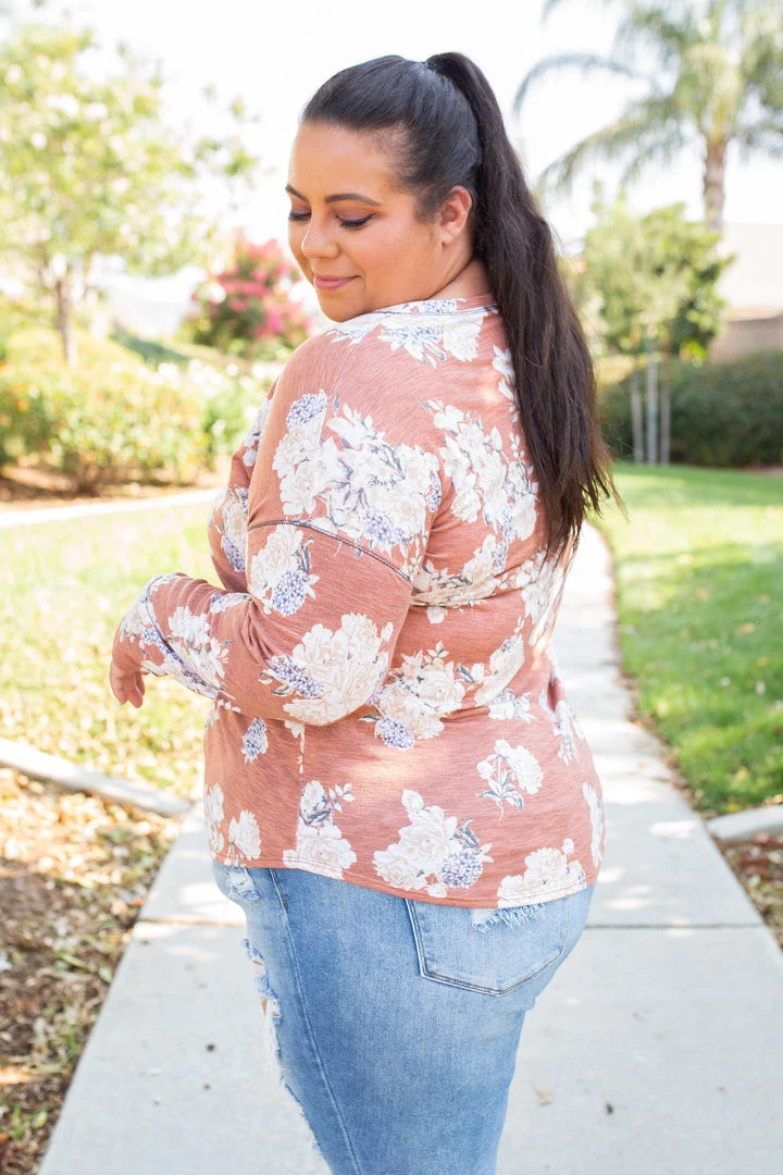 Boutique Simplified Tops Rustic Floral Long Sleeve Top 6 Boutique Simplified Tops Rustic Floral Long Sleeve Top