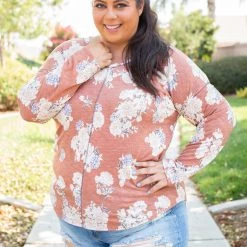 Boutique Simplified Tops Rustic Floral Long Sleeve Top 16 Boutique Simplified Tops Rustic Floral Long Sleeve Top