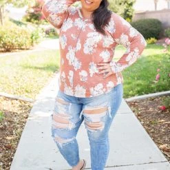 Boutique Simplified Tops Rustic Floral Long Sleeve Top 18 Boutique Simplified Tops Rustic Floral Long Sleeve Top