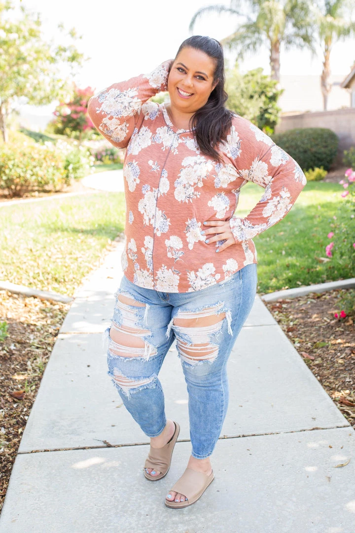 Boutique Simplified Tops Rustic Floral Long Sleeve Top 9 Boutique Simplified Tops Rustic Floral Long Sleeve Top