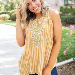 Boutique Simplified Make A Statement Sleeveless Top Tops