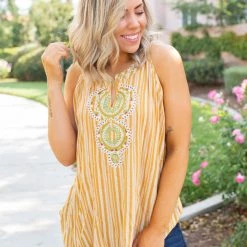 Boutique Simplified Make A Statement Sleeveless Top Tops