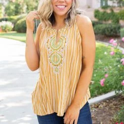 Boutique Simplified Make A Statement Sleeveless Top Tops