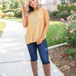 Boutique Simplified Make A Statement Sleeveless Top Tops