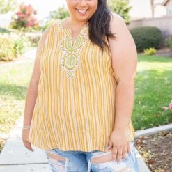 Boutique Simplified Make A Statement Sleeveless Top Tops