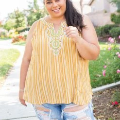 Boutique Simplified Make A Statement Sleeveless Top Tops