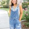 Boutique Simplified Perfect Distressed Overalls Bottoms