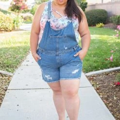Boutique Simplified Perfect Distressed Overalls Bottoms