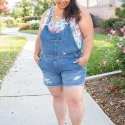 Boutique Simplified Perfect Distressed Overalls Bottoms