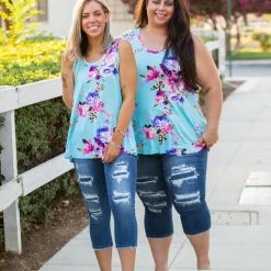 Boutique Simplified Marvelous Floral Tank Tops