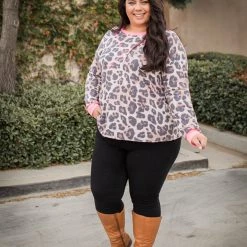 Boutique Simplified Cross Your Heart Long Sleeve Top Tops