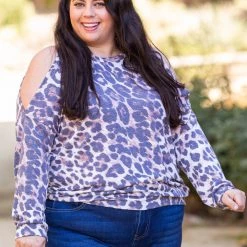 Boutique Simplified Roaring Around Cold Shoulder Pullover