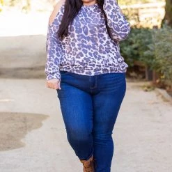 Boutique Simplified Roaring Around Cold Shoulder Pullover