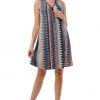 Ariella Zipper A-Line Pattern Dress