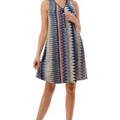 Ariella Zipper A-Line Pattern Dress