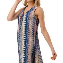 Ariella Zipper A-Line Pattern Dress