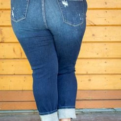 Boutique Simplified Bottoms Bleach Splashed Judy Blue Boyfriend Jeans