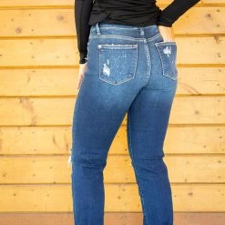 Boutique Simplified Bottoms Bleach Splashed Judy Blue Boyfriend Jeans