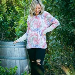 Boutique Simplified Tops Swirl Into Fall Hoodie