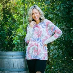 Boutique Simplified Tops Swirl Into Fall Hoodie