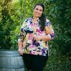 Boutique Simplified As The Leaves Change 3/4 Sleeve Top Tops