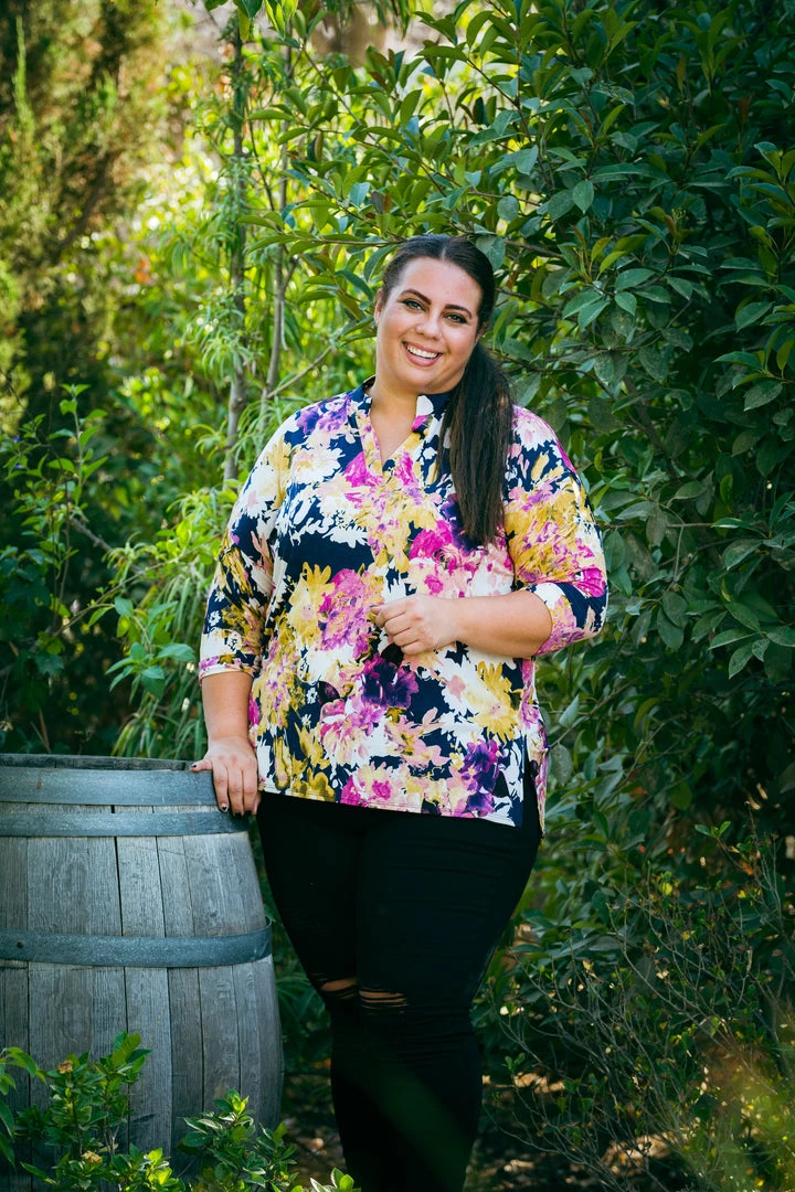 Boutique Simplified As The Leaves Change 3/4 Sleeve Top Tops 2 Boutique Simplified As The Leaves Change 3/4 Sleeve Top Tops