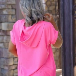 Boutique Simplified Don't Forget Me Short Sleeve Hoodie Tops