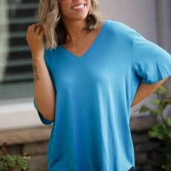 Boutique Simplified Tops Little Dreamer In Turquoise