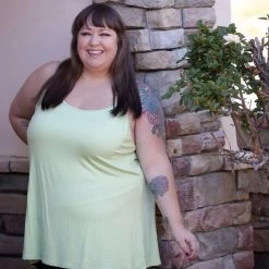 Boutique Simplified Spring Green Cami Tank