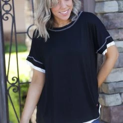 Boutique Simplified Tops Love You Out Loud Short Sleeve