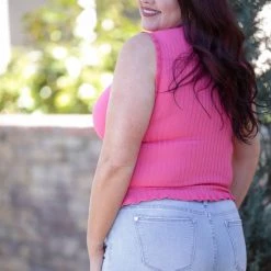 Boutique Simplified Coral Reef Solid Knit Top Tops