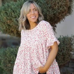 Boutique Simplified Tops Speckled With Love Babydoll