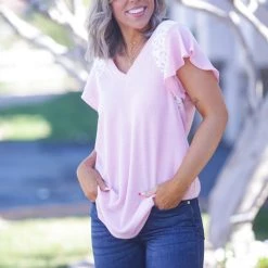 Boutique Simplified Vision Of Love Blush Flutter Sleeve